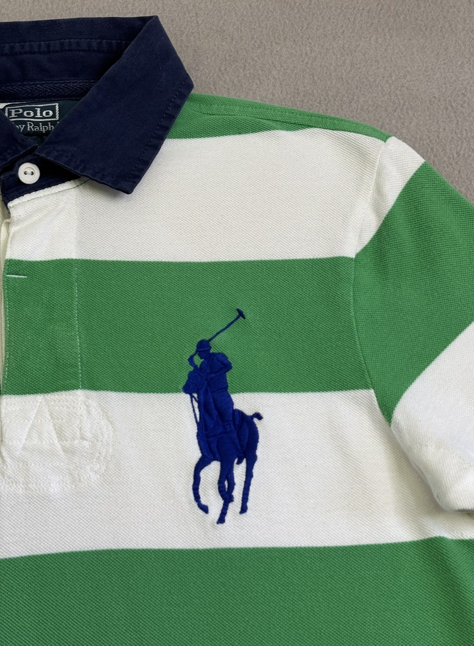 Polo Ralph Lauren Polo Ralph Lauren 3 Big Pony White Green Stripes Size US S / EU 44-46 / 1 - 10 Thumbnail
