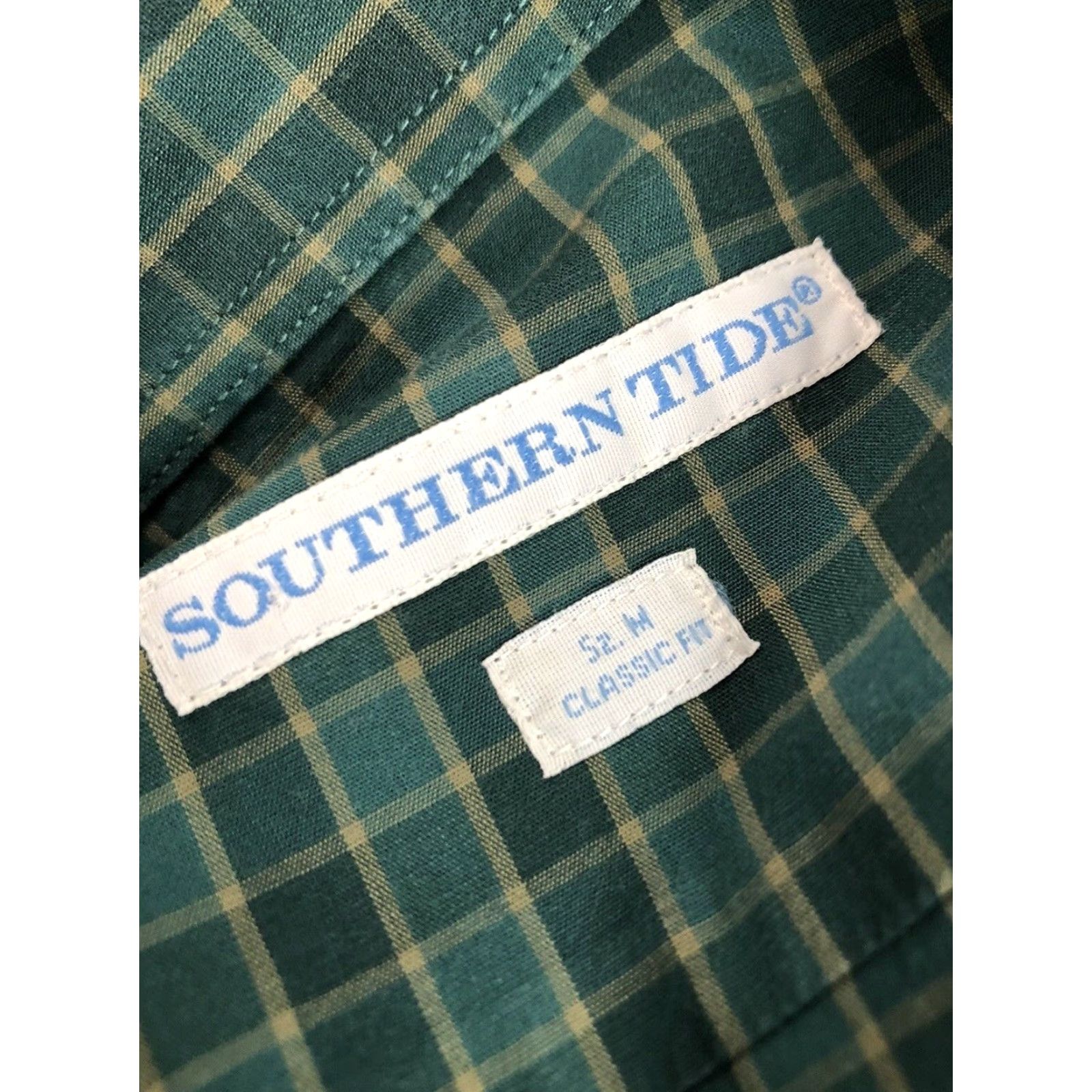Southern Tide SOUTHERN TIDE Classic Fit Button-Up M Shirt Fish Embroidered Plaid Green/Tan Military/Logo? Size US M / EU 48-50 / 2 - 6 Thumbnail