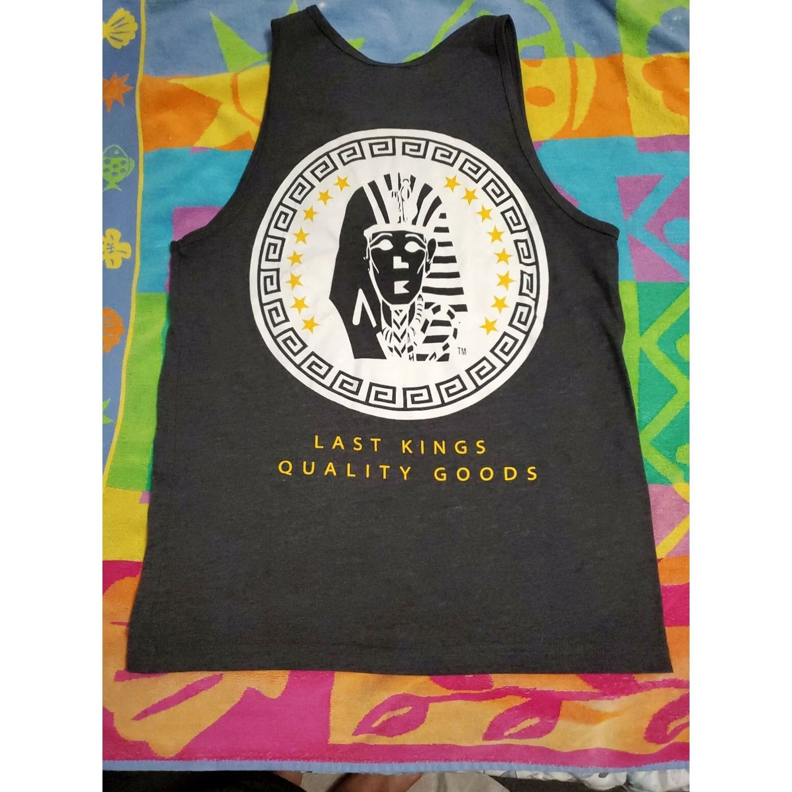 Last Kings VINTAGE Last Kings Tank Top Shirt Heathered Gray SZ M Made in the USA Men USA Graphic King Tut Tank Top Shirt Medium Gray Mens Size US M / EU 48-50 / 2 - 6 Thumbnail