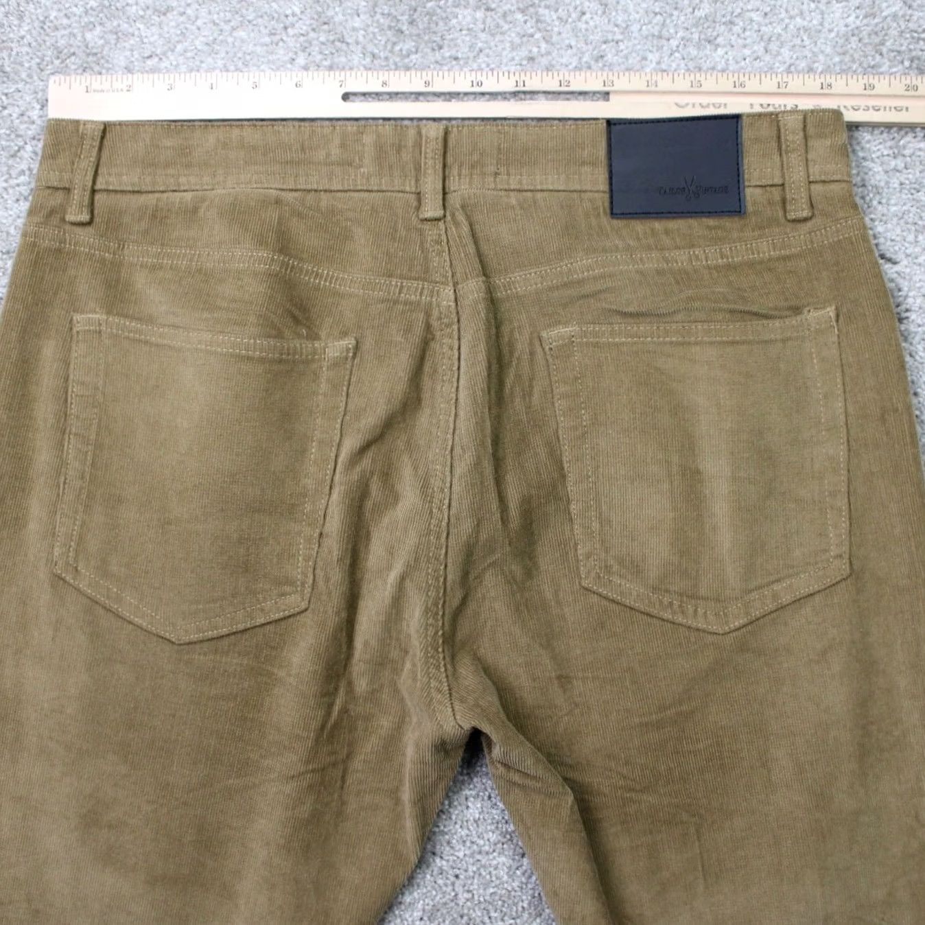 Vintage Tailor Vintage Pants Mens 36x32 Beige Corduroy Slim Fit Straight 5-Pocket Slimming Stretch Chino Casual Business Travel Mens Merchandise Size US 36 / EU 52 - 7 Thumbnail