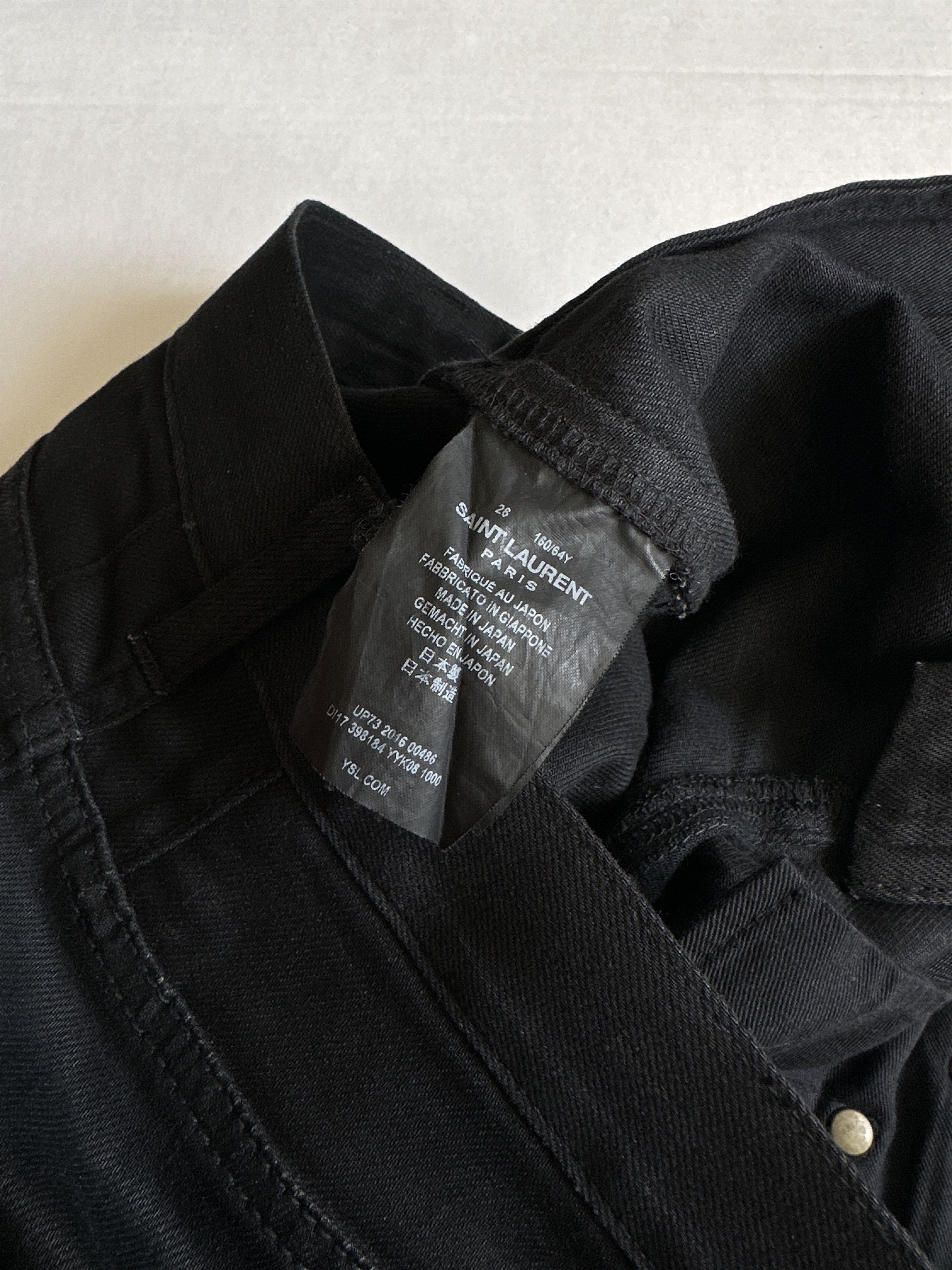 Saint Laurent Paris D01 Cut Off Waxed Denim Shorts Size 26" / US 2 / IT 38 - 6 Thumbnail