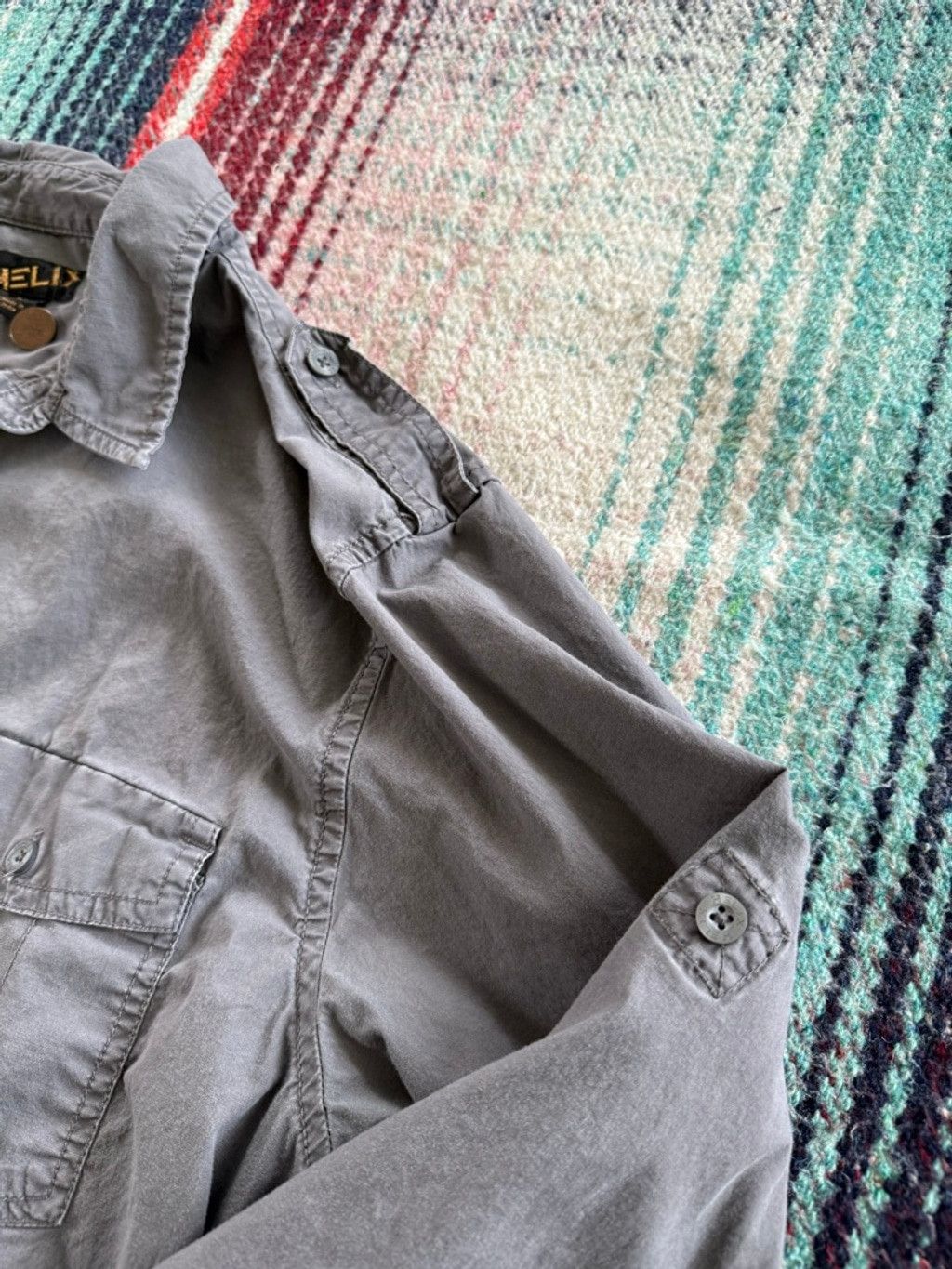 Helix Vintage Helix Gray Long Sleeve Casual Button Down Shirt L Size US L / EU 52-54 / 3 - 3 Thumbnail