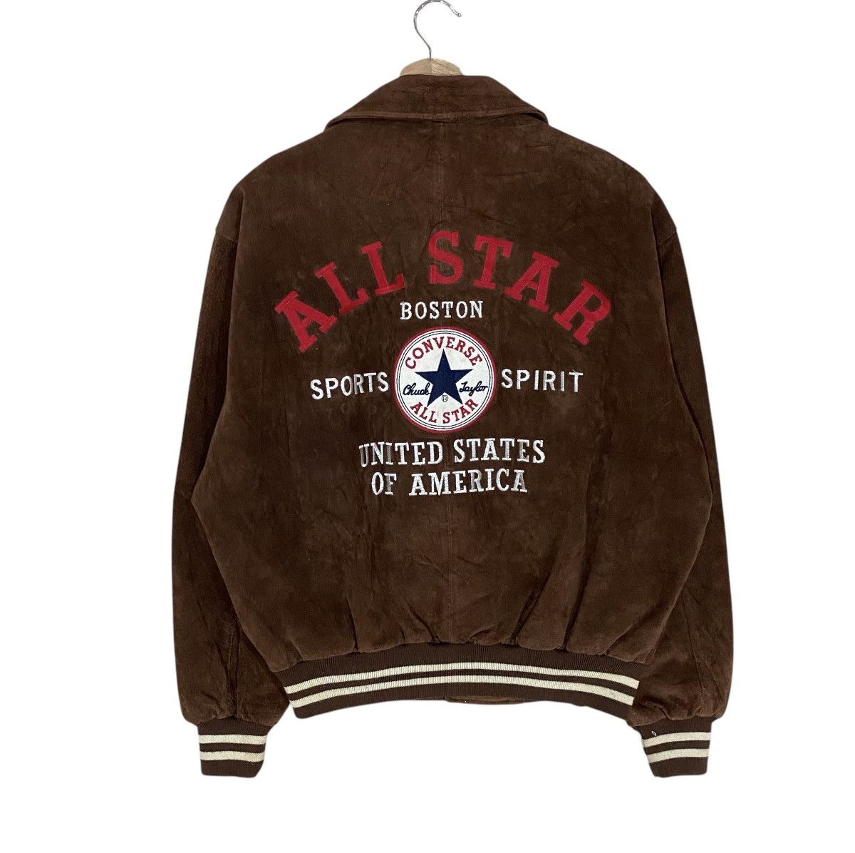 Converse × Genuine Leather 🔥VTG CONVERSE CHUCK TAYLOR PIGSKIN LEATHER VARSITY JACKET Size US M / EU 48-50 / 2 - 1 Thumbnail