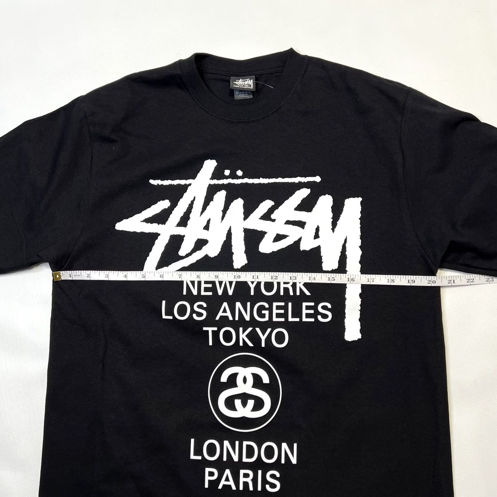 Vintage VINTAGE Stussy World Tour Tee Shirt Black Mens M Size Short Sleeve Logo 2020s Graphic Print Crew Neck Size US M / EU 48-50 / 2 - 3 Thumbnail