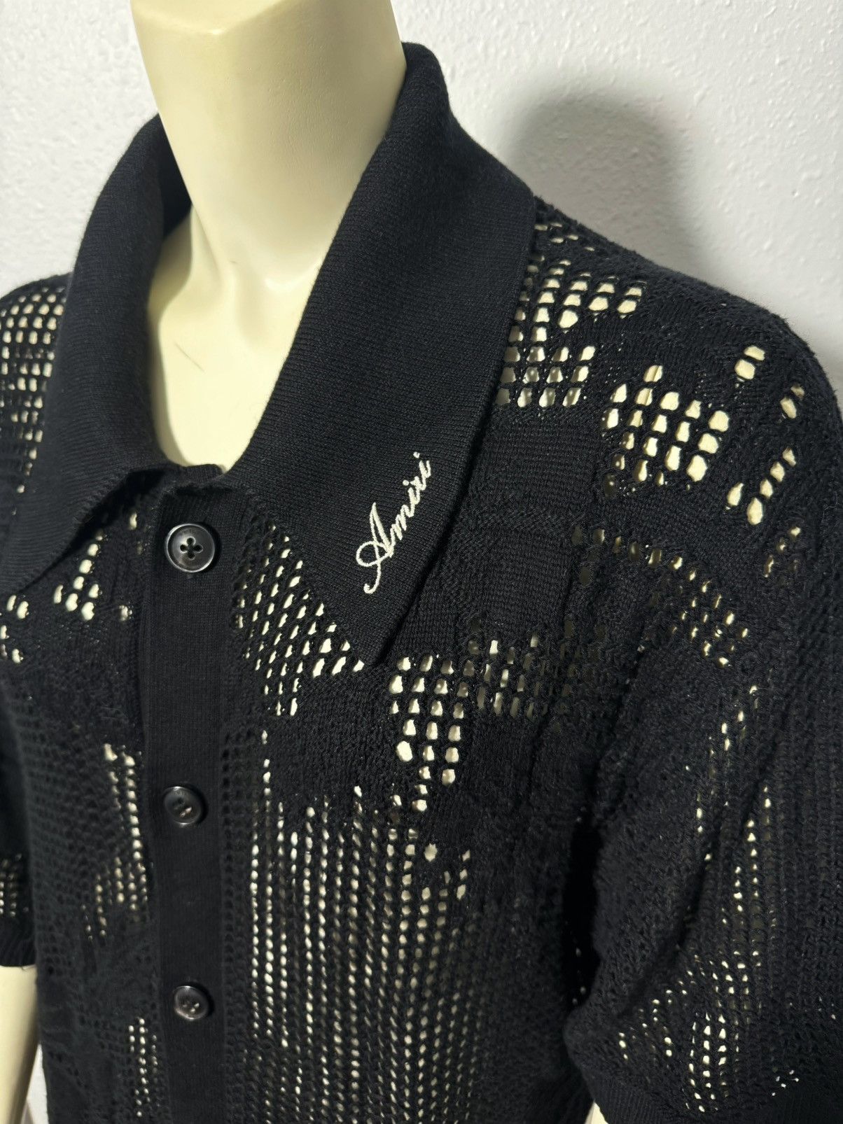 Amiri EUC Amiri Floral Mesh Crochet Button Down Top Size US M / EU 48-50 / 2 - 4 Thumbnail