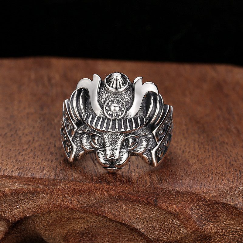 Vintage Resizable Retro Samurai Cat Ring Size ONE SIZE - 5 Thumbnail