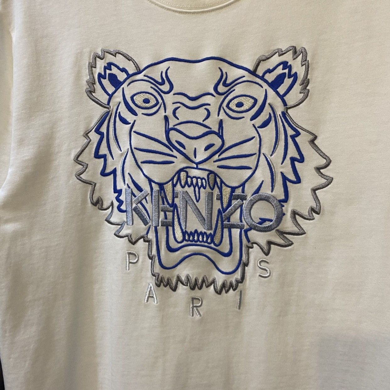 Kenzo KENZO Paris Tiger Embroidered Logo T-Shirt Tee White/Blue Size US S / EU 44-46 / 1 - 5 Thumbnail