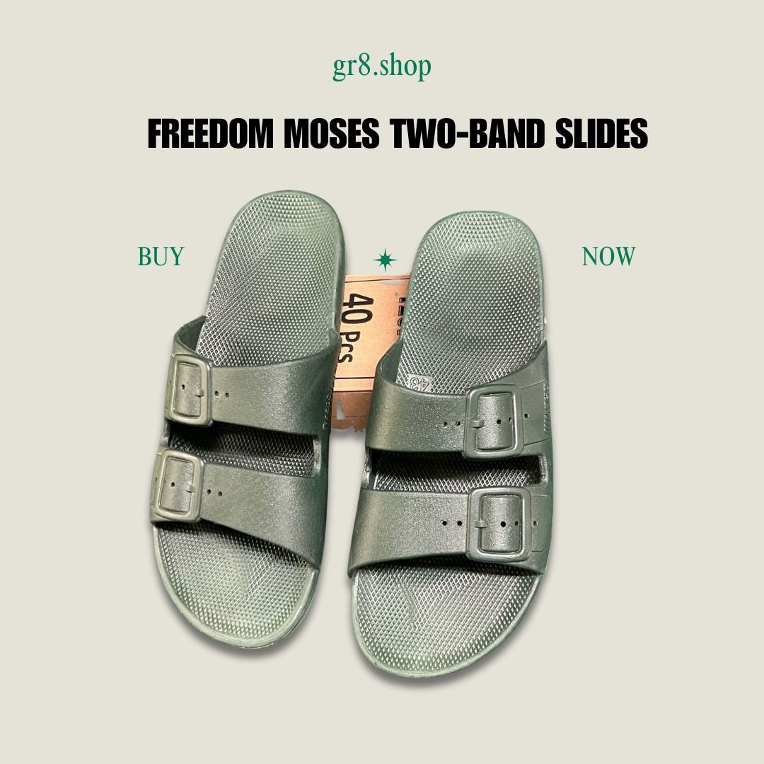 Other Freedom Moses Two-Band Slide Sandals Size 9 Green Adjustable Size US 9 / EU 42 - 1 Thumbnail