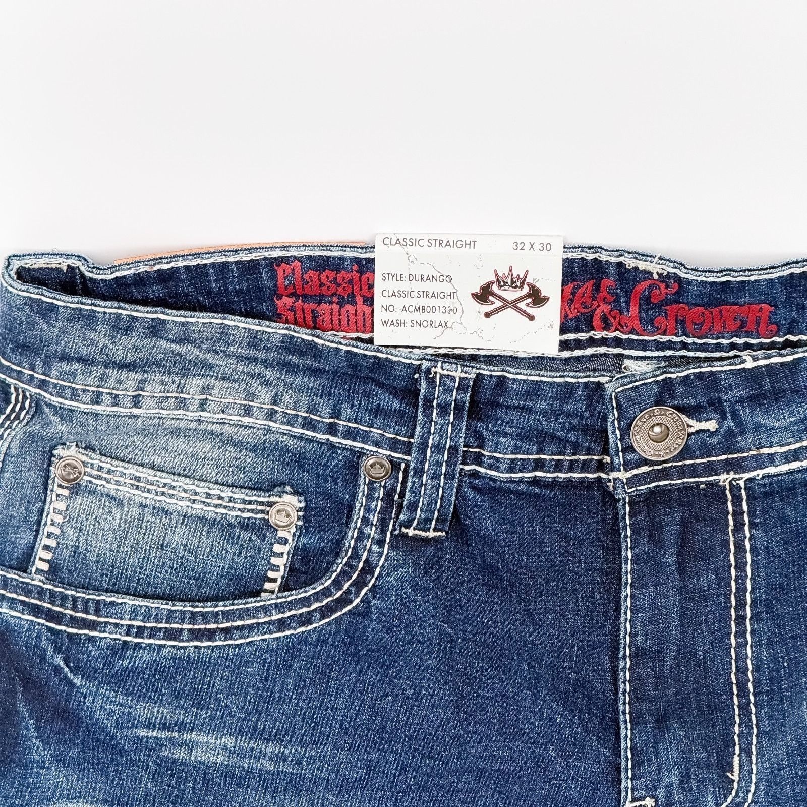 Other NWT Axe & Crown Men's Durango Snorlax Blue Denim Jeans Class Size US 32 / EU 48 - 3 Thumbnail