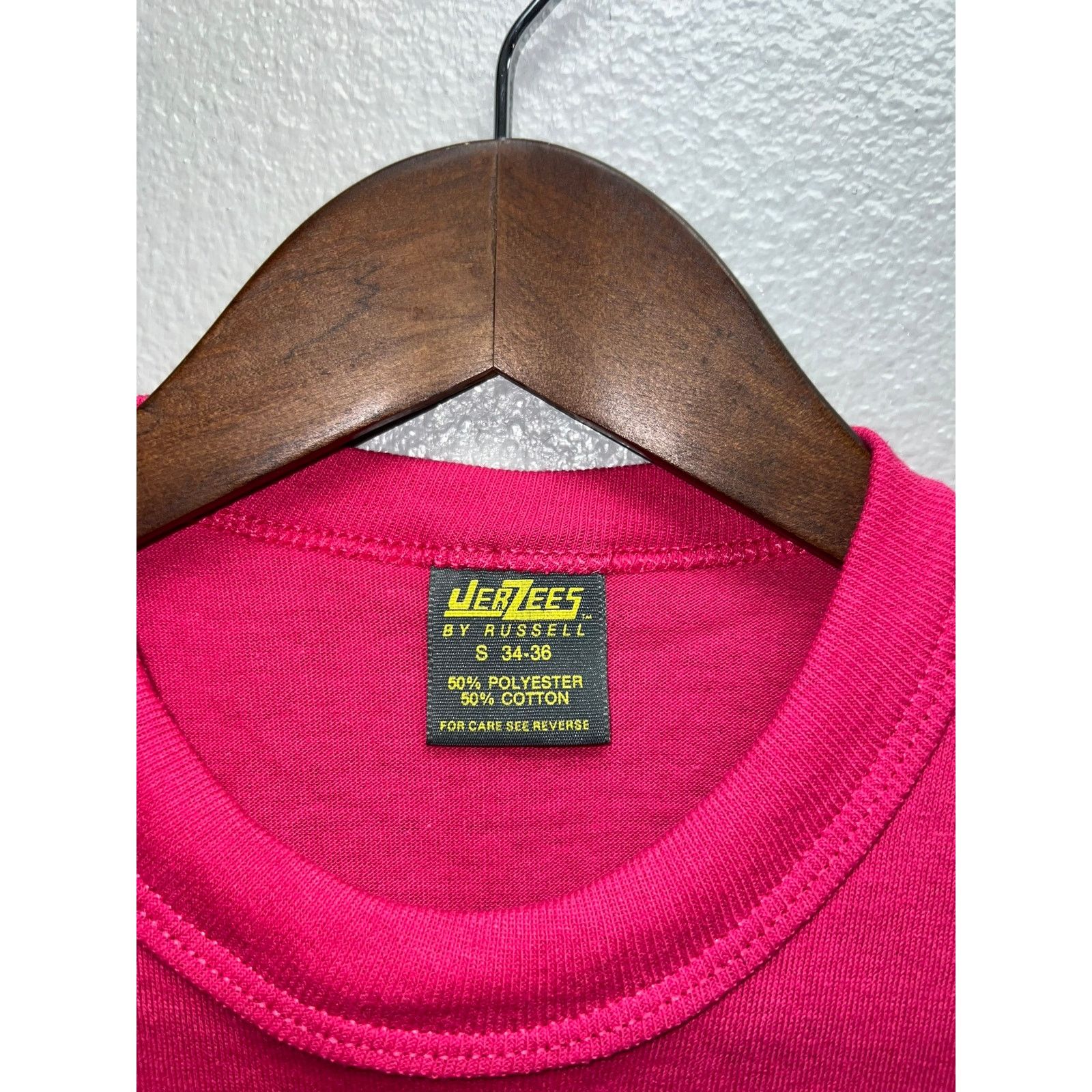 Jerzees 80s Women's Vintage Jerzees Russell Pink Crop Top Shirt S Size S / US 4 / IT 40 - 5 Thumbnail