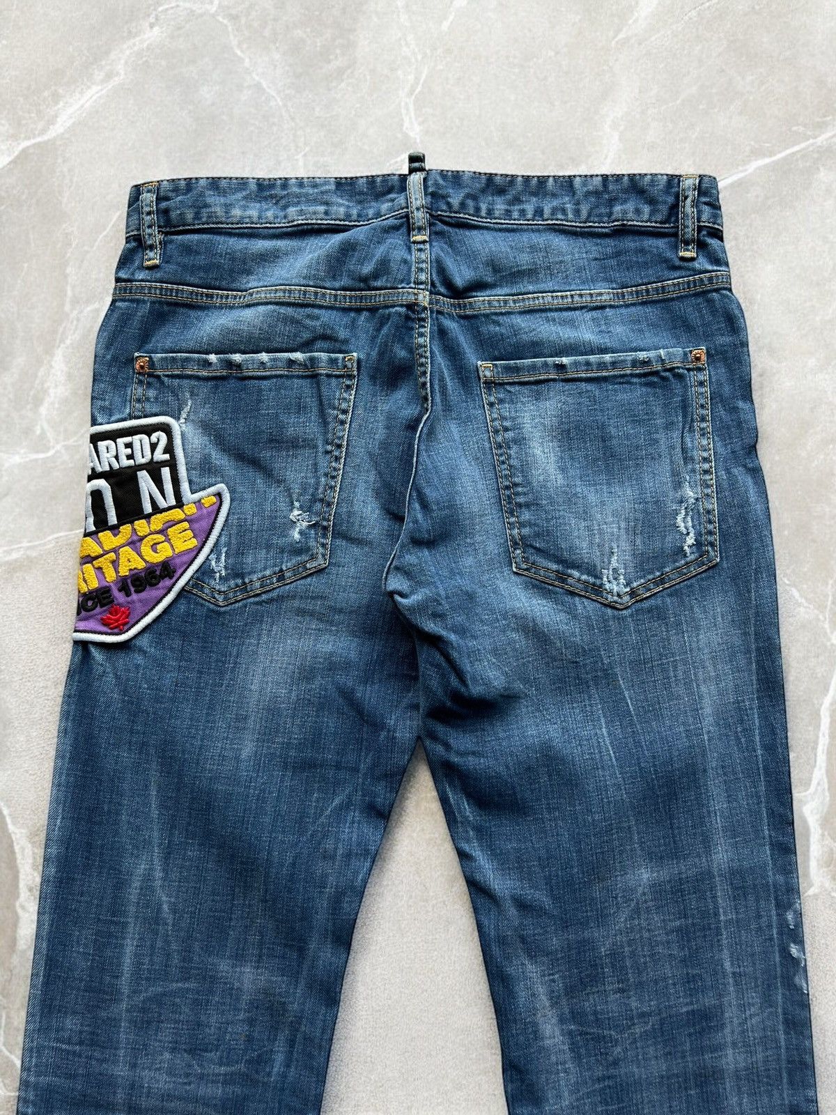 Dsquared2 × Vintage Dsquared2 Tidy Biker Big Logo Embroidered Denim pants jean Size US 34 / EU 50 - 6 Thumbnail