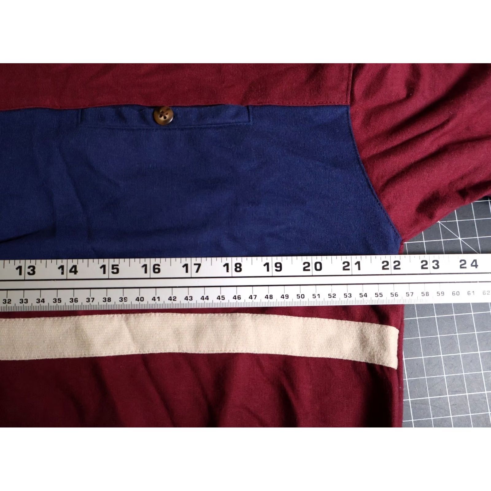 Vintage Palmland Long Sleeve Polo Shirt Men's Medium Dark Red Blue Stripe Retro VTG Shirt Mens Medium Red Blue Stripe Polo Size US M / EU 48-50 / 2 - 5 Thumbnail
