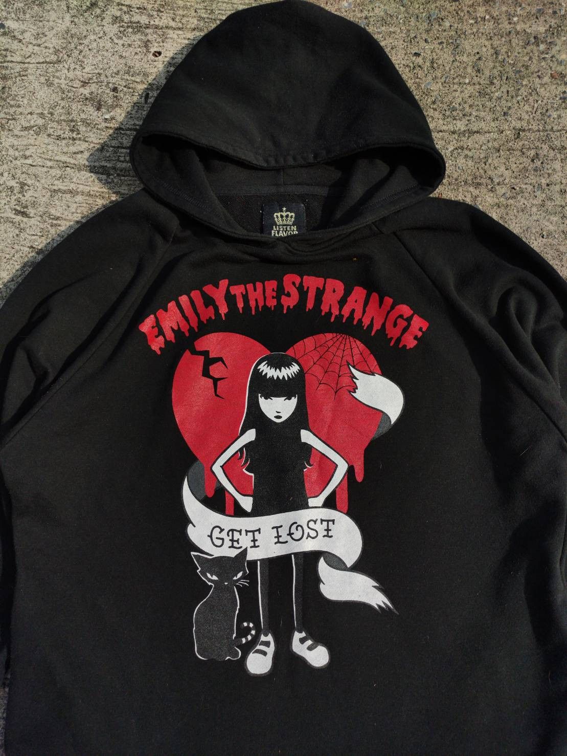 image of Listen Flavor X Emily The Strange "get Lost" Hoodie in Black, Men's (Size Large)