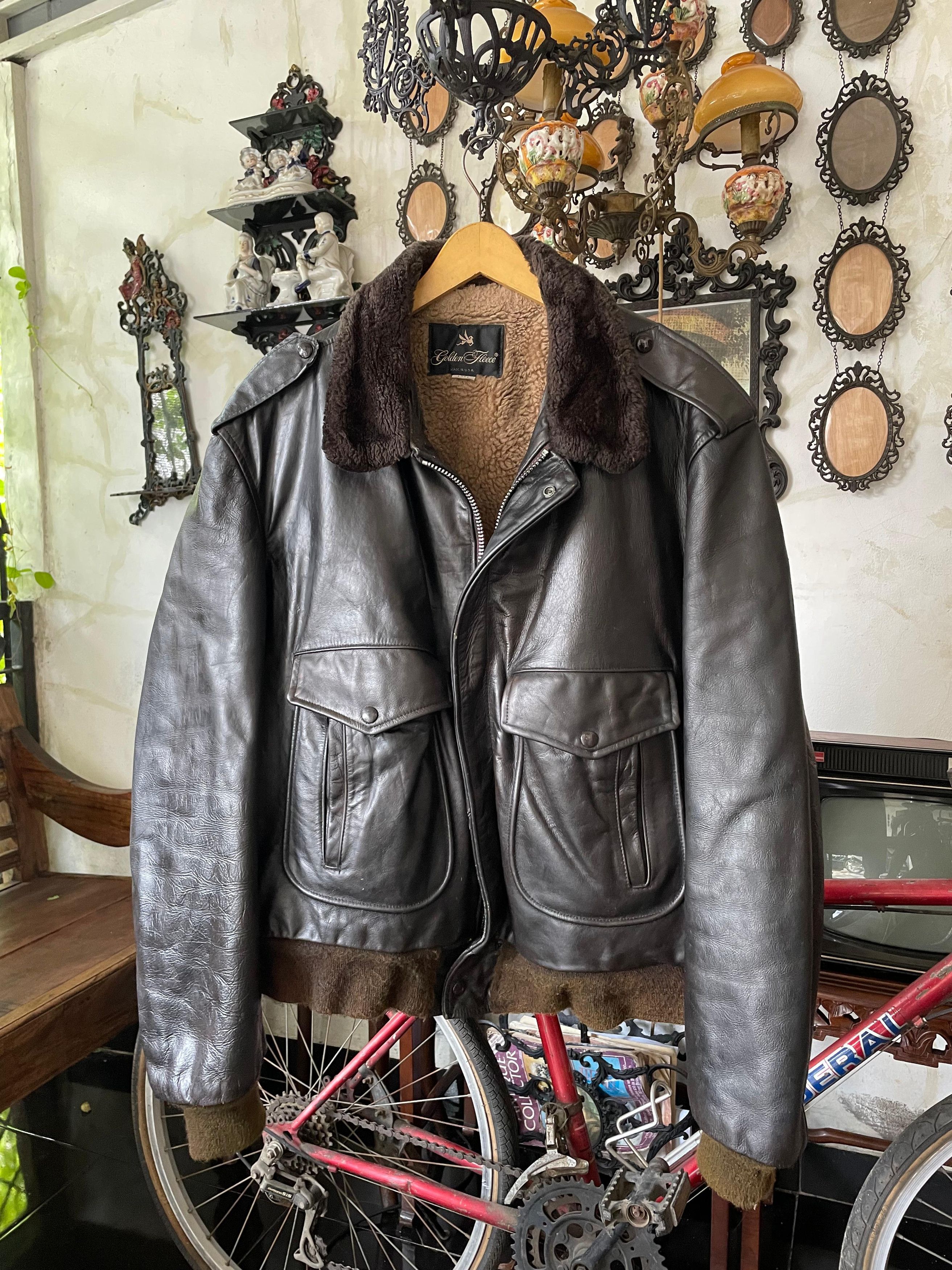 I. Spiewak And Sons Leather G1 Military Vintage Golden Fleece USA, Schott,Mccoys Size US M / EU 48-50 / 2 - 2 Thumbnail