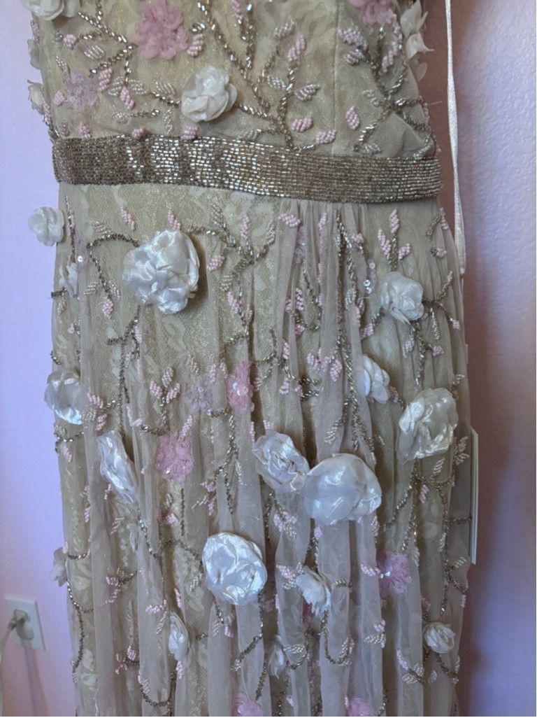 Mac Duggal Mac Duggal Blush Floral Embellished One Shoulder Gown 10 Size L / US 10 / IT 46 - 5 Thumbnail