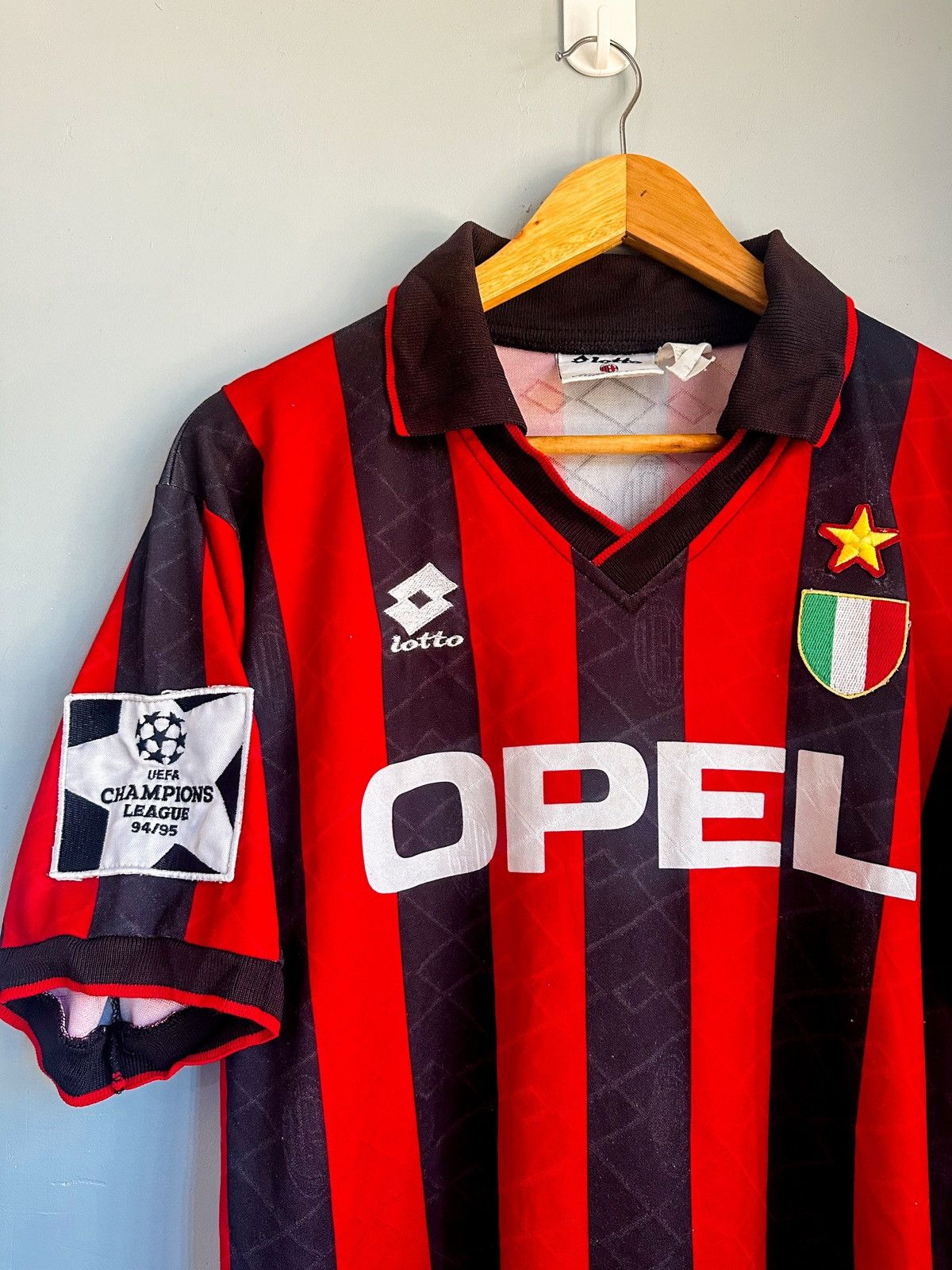 Lotto Sport × Vintage Vintage AC Milan 1994-95 Home UCL Soccer 