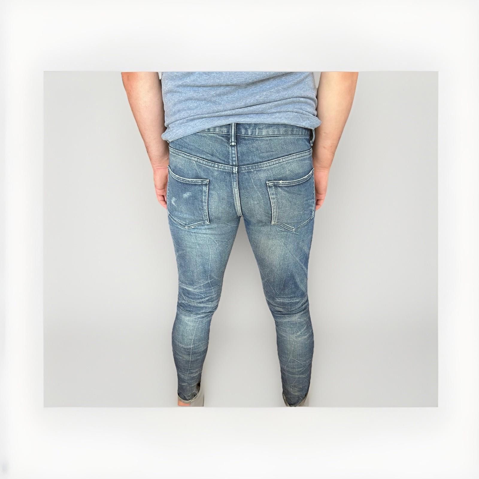 John Elliott John Elliott Men Japan Skinny Fit Jeans 30 Blue Distressed Size US 30 / EU 46 - 4 Thumbnail