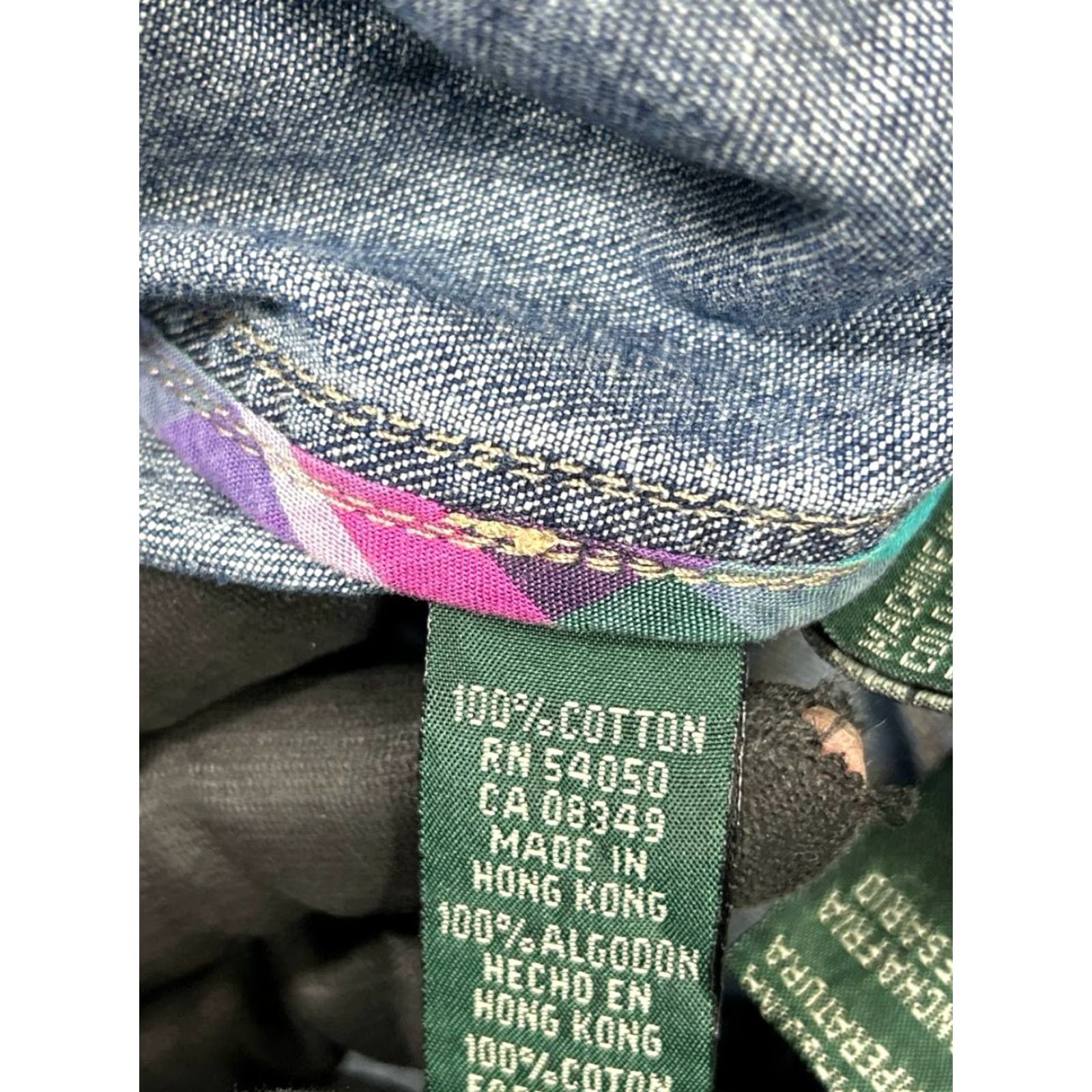 Ralph Lauren VINTAGE Ralph Lauren Jacket Womens M Blue Cotton Denim Rope Duffle Parka Long Sleeve Button Pockets Casual Size M / US 6-8 / IT 42-44 - 4 Thumbnail