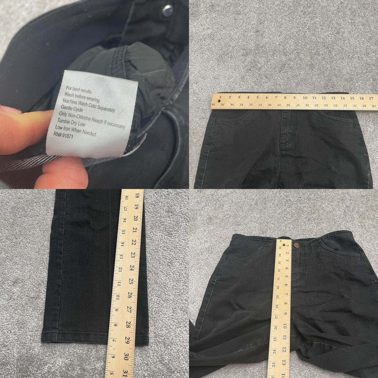 Vintage DREAM Jeans Denim Womens 10 Black Straight Leg High Rise 30x29 Dark Wash Casual Pants City USA Mens? Size 32" / US 10 / IT 46 - 8 Thumbnail