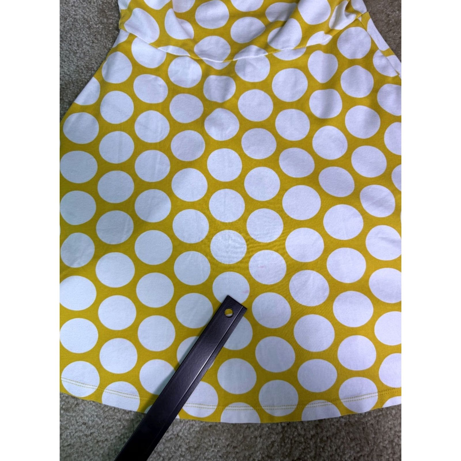 Vintage New York & Company Yellow Polka Dot Dress w Pockets XS Women's A-Line Knee Length Size XS / US 0-2 / IT 36-38 - 7 Thumbnail