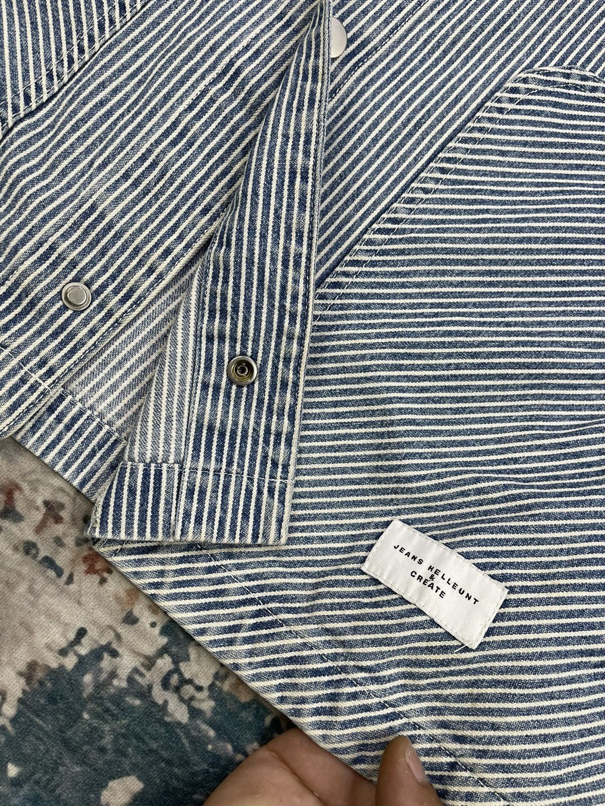 Japanese Brand Jean Helleunt & Create HICKORY STRIPE CHORE Size US XL / EU 56 / 4 - 21 Thumbnail