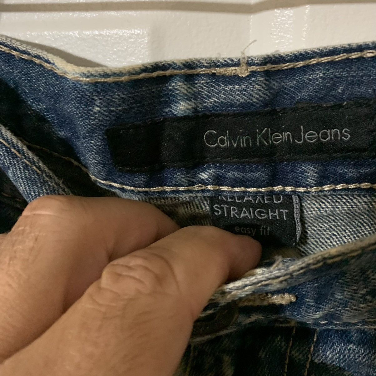 Calvin Klein Bleached Distressed torn relaxed straight leg jeans Size US 36 / EU 52 - 8 Thumbnail
