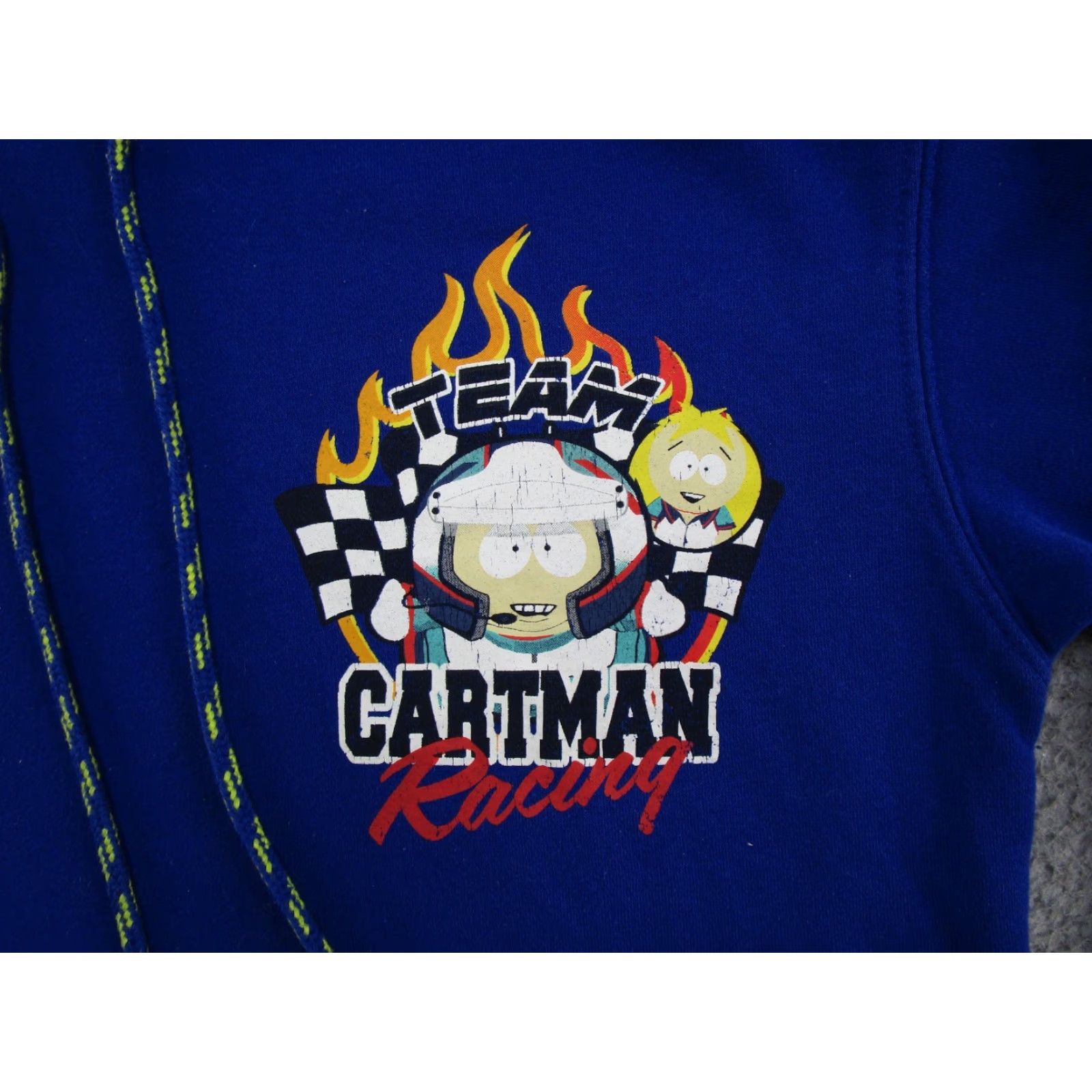 Vintage South Park Hoodie Size S Men Blue Graphic Print Front Back Design Lightning Racing Pullover Hooded Sweatshirt Size US S / EU 44-46 / 1 - 3 Thumbnail