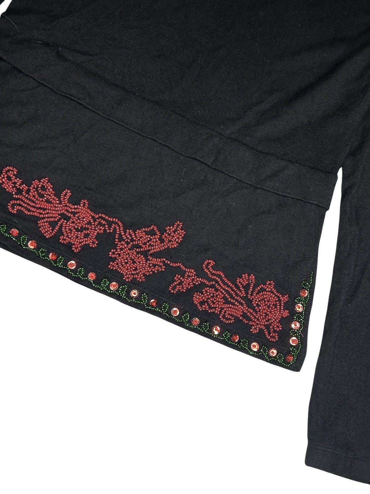 Jean Paul Gaultier 90s Floral Embroidered Scarf Top Size M / US 6-8 / IT 42-44 - 4 Thumbnail