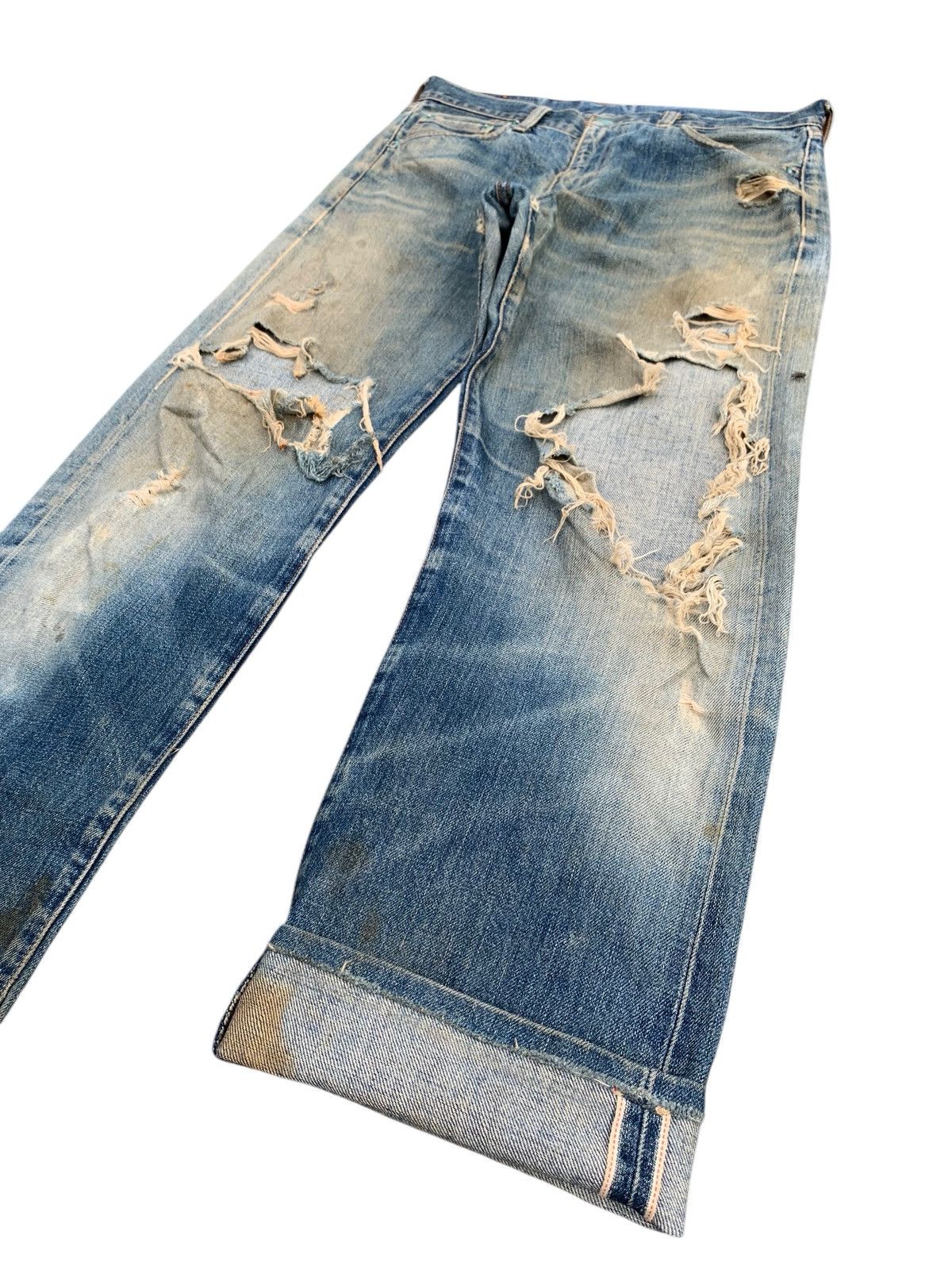 Levi's TRASHER💥VINTAGE LEVIS BIG E SELVEDGE DAMAGE DISTRESSED DENIM Size US 31 - 5 Thumbnail