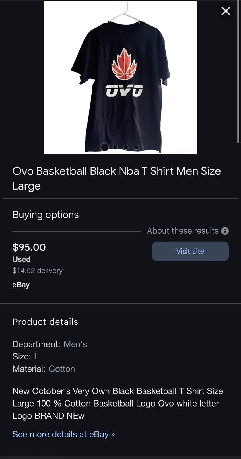October's Very Own OVO Team Canada Collab Tshirt Size US L / EU 52-54 / 3 - 5 Thumbnail
