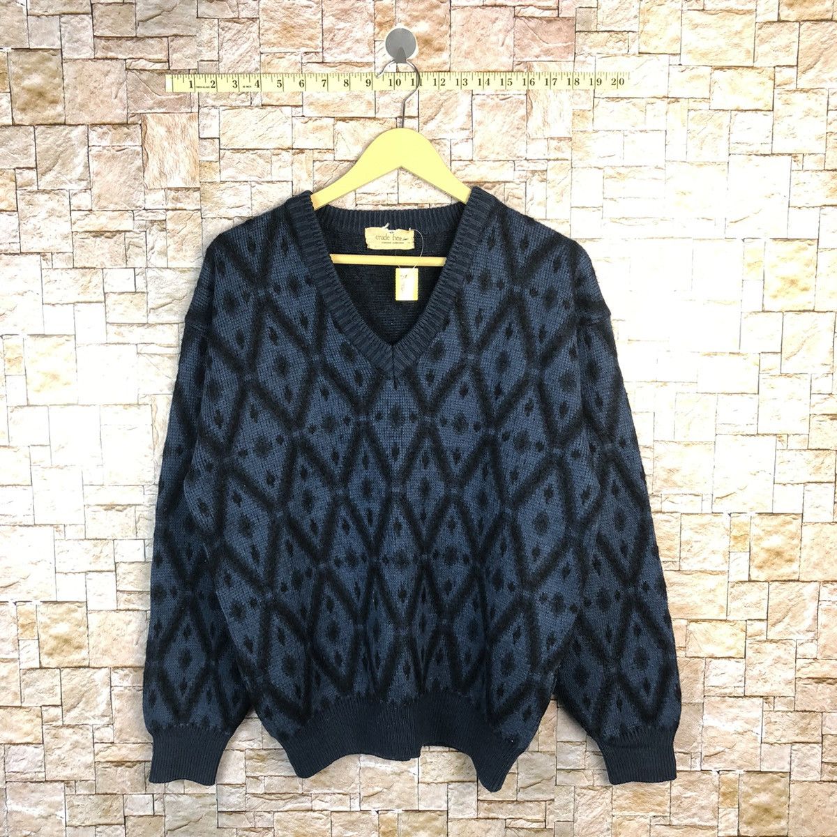 Vintage Crude Hea Dark Blue art Knitwear #A463 Size US M / EU 48-50 / 2 - 1 Thumbnail