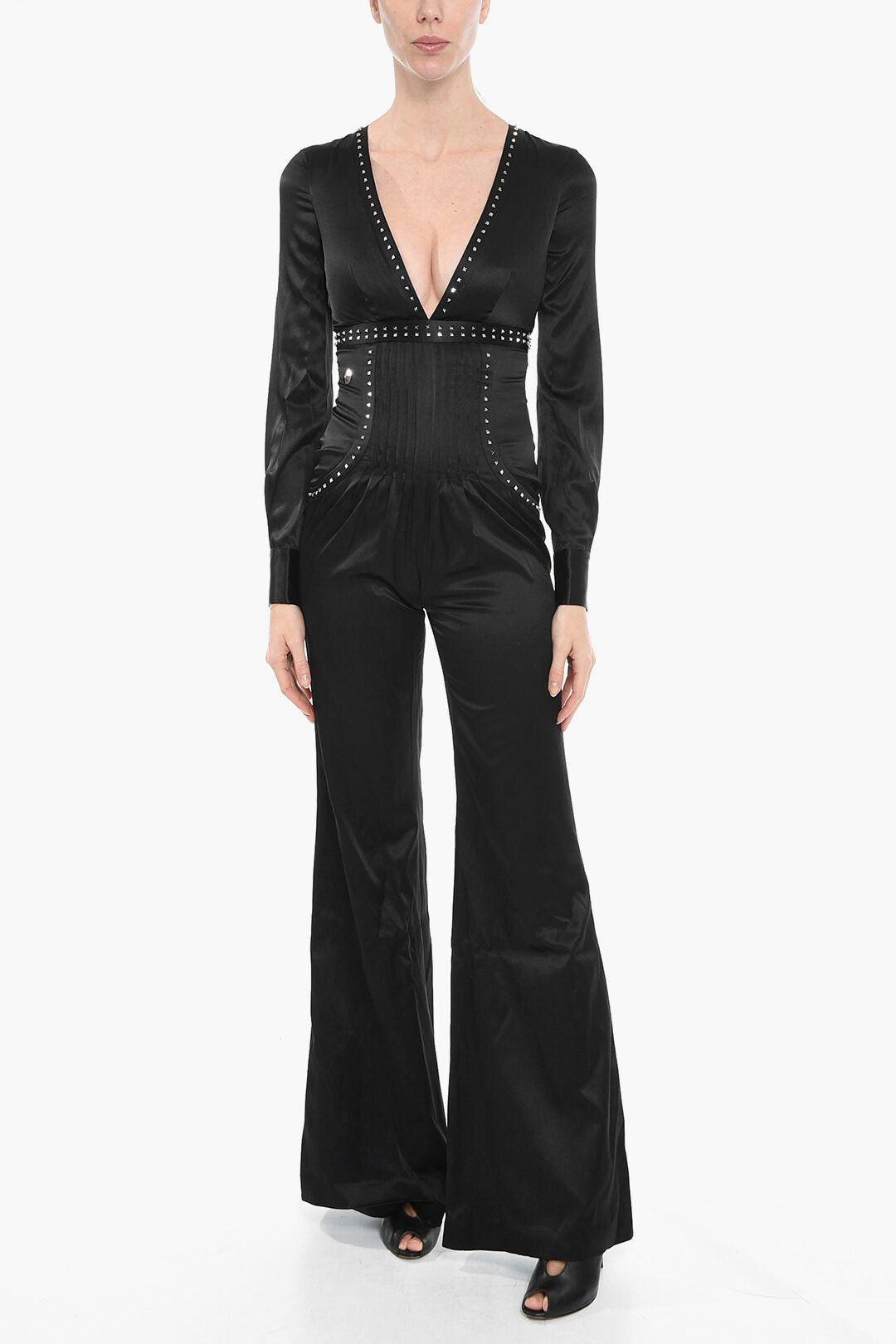 Philipp Plein Flared-Leg Jumpsuit MELANIA With Stud Detail Size S / US 4 / IT 40 - 1 Thumbnail