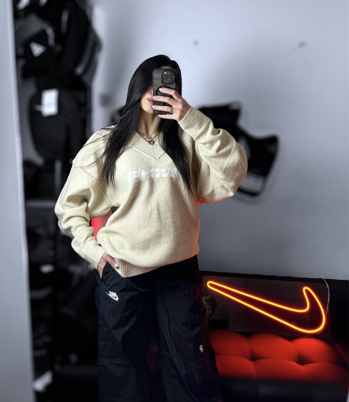 Nike × Vintage Vintage NIKE TECH PACK ENGINEERED KNIT SWEATSHIRT BEIGE Size US S / EU 44-46 / 1 - 10 Thumbnail