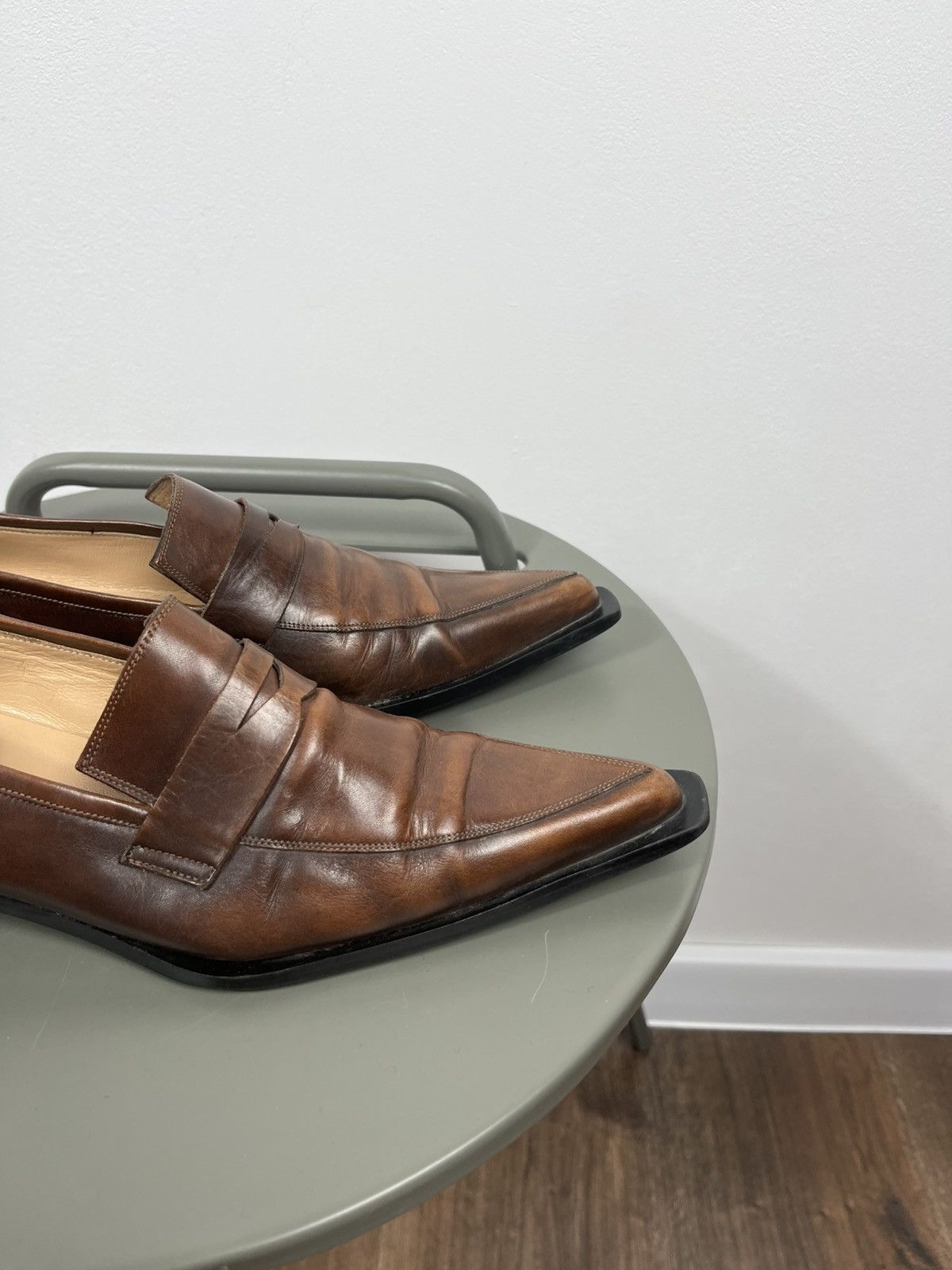 Other Womens Brown Leather Pointed Toe Loafers EU 39 Size US 8 / IT 38 - 4 Thumbnail