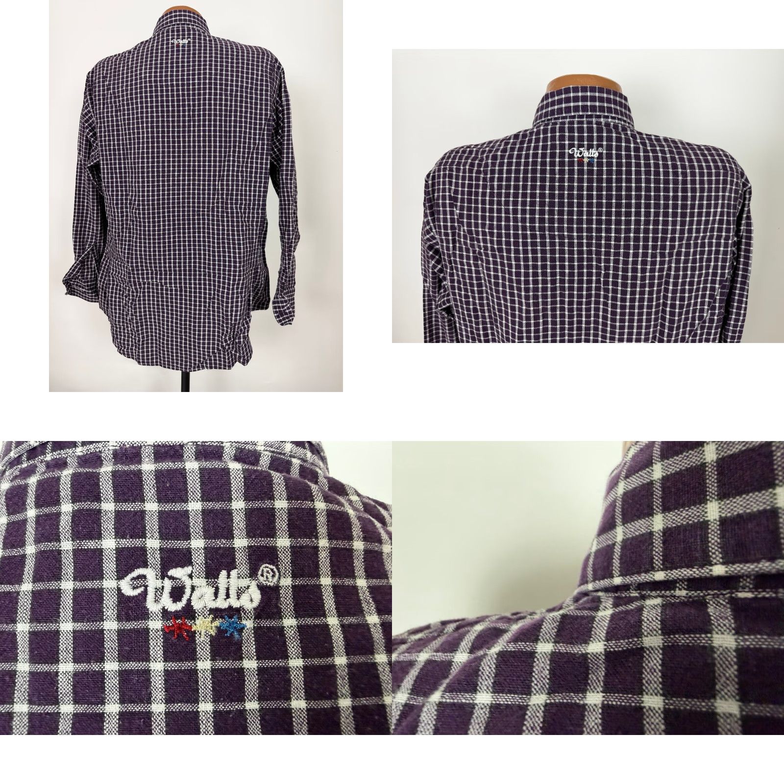 Walls VINTAGE Walls Ranch Wear Shirt Men Medium Button-Down Purple Check Western Cowboy Cotton Fashion Shirt Size US M / EU 48-50 / 2 - 8 Thumbnail