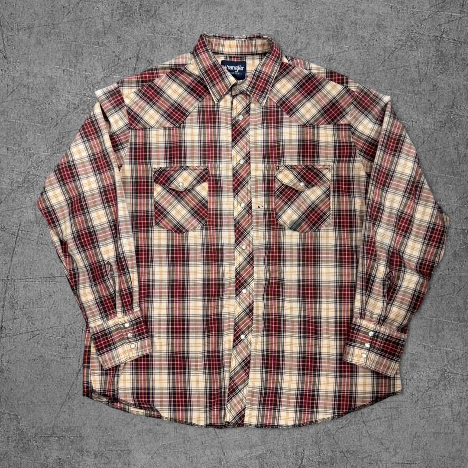 Wrangler Vintage Wrangler Plaid Western Pearl Snap Button Up Size US XL / EU 56 / 4 - 1 Thumbnail