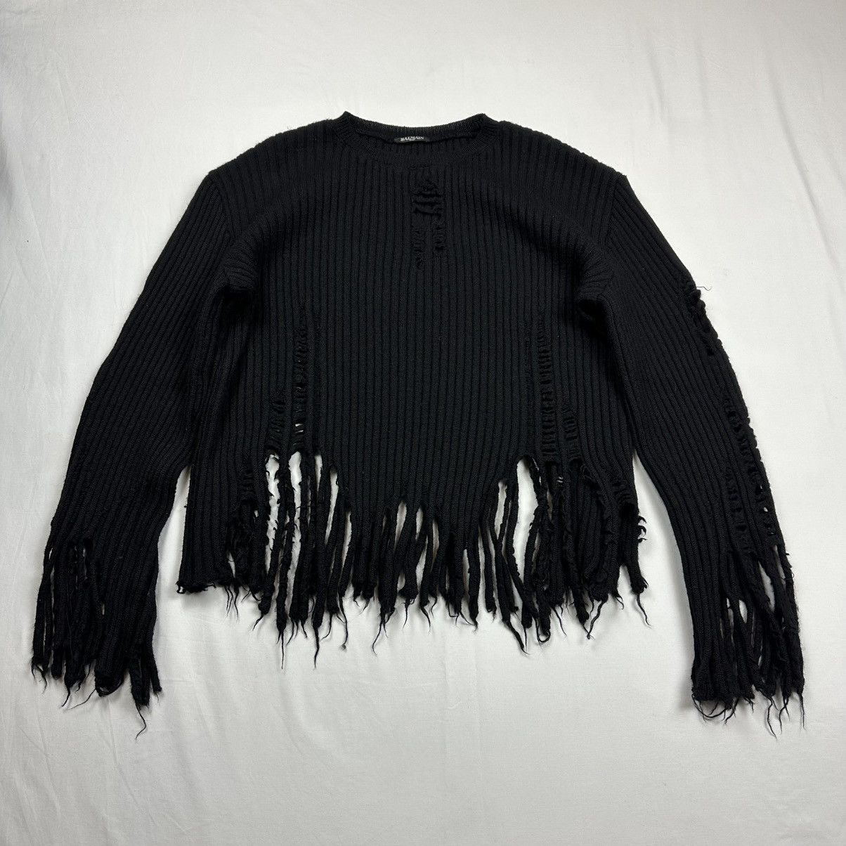 Balmain SS11 Balmain by Christophe Decarnin Distressed Knit Sweater Size M / US 6-8 / IT 42-44 - 1 Thumbnail