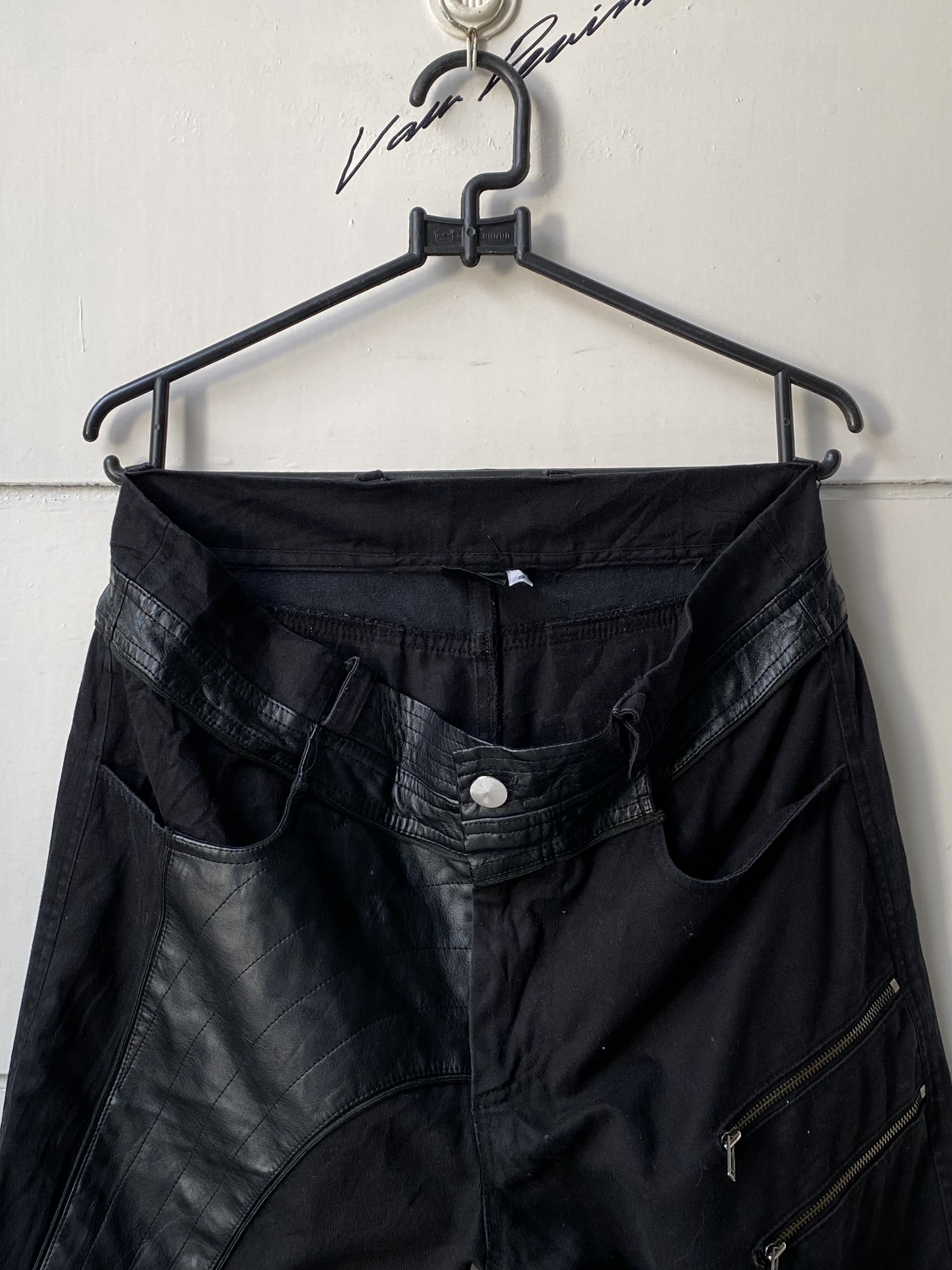 If Six Was Nine DIFFERENT Zipper Leather Bondage Pants Size US 28 / EU 44 - 2 Thumbnail