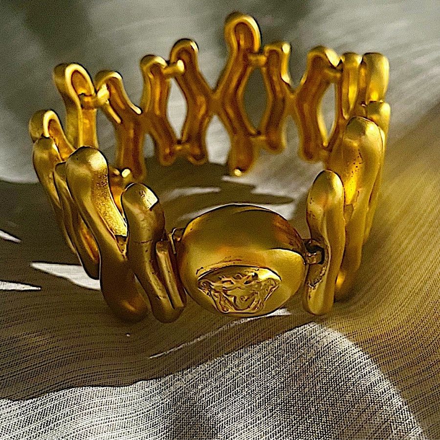 image of Authentic Vintage Gianni Versace Gold Plated Medusa Bracelet, Women's
