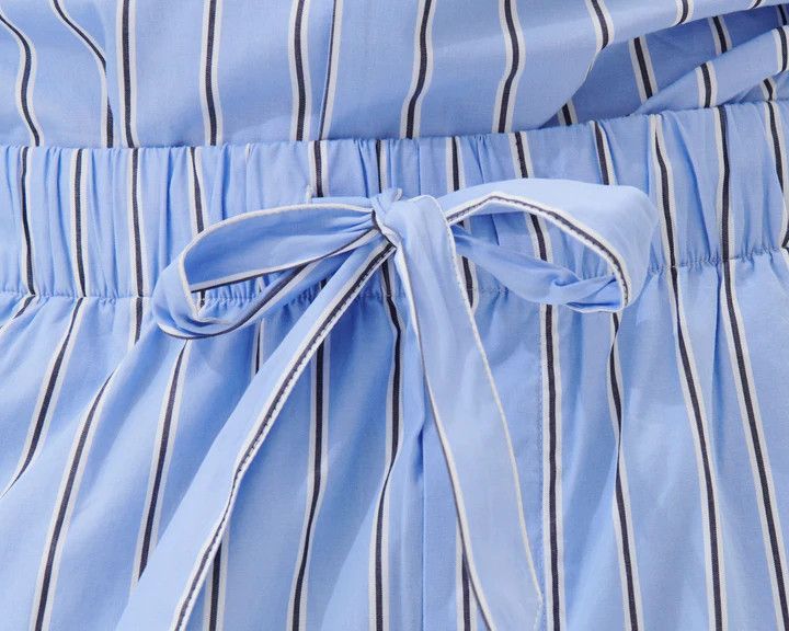 Tekla o1mle0525 Unisex Poplin Pyjamas Pants Bassett Stripes Blue Size 30" / US 8 / IT 44 - 6 Thumbnail