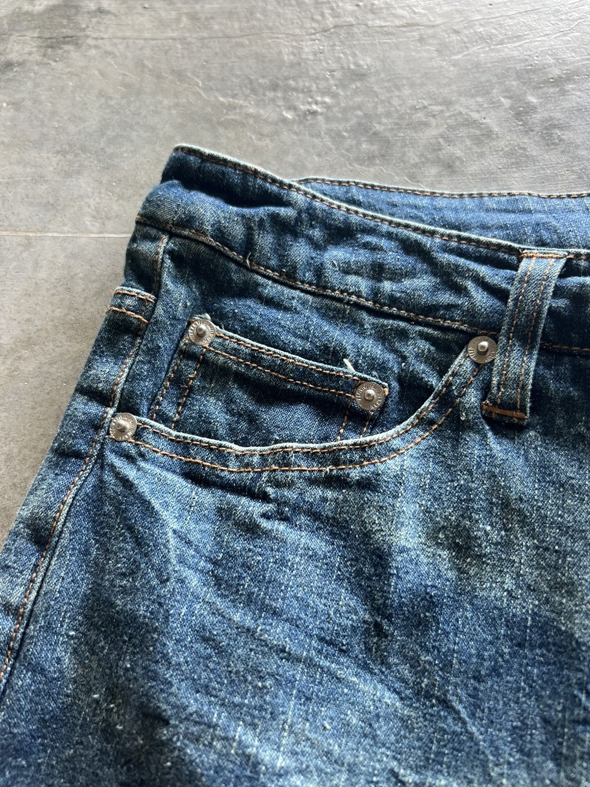 Hysteric Glamour flare japanese denim wavy tiger stripe style wash faded Size US 36 / EU 52 - 6 Thumbnail
