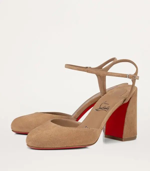 Christian Louboutin o1bcso1str0825 Jane Suede Mary Jane Pumps 85 in Beige Size US 6 / IT 36 - 2 Thumbnail