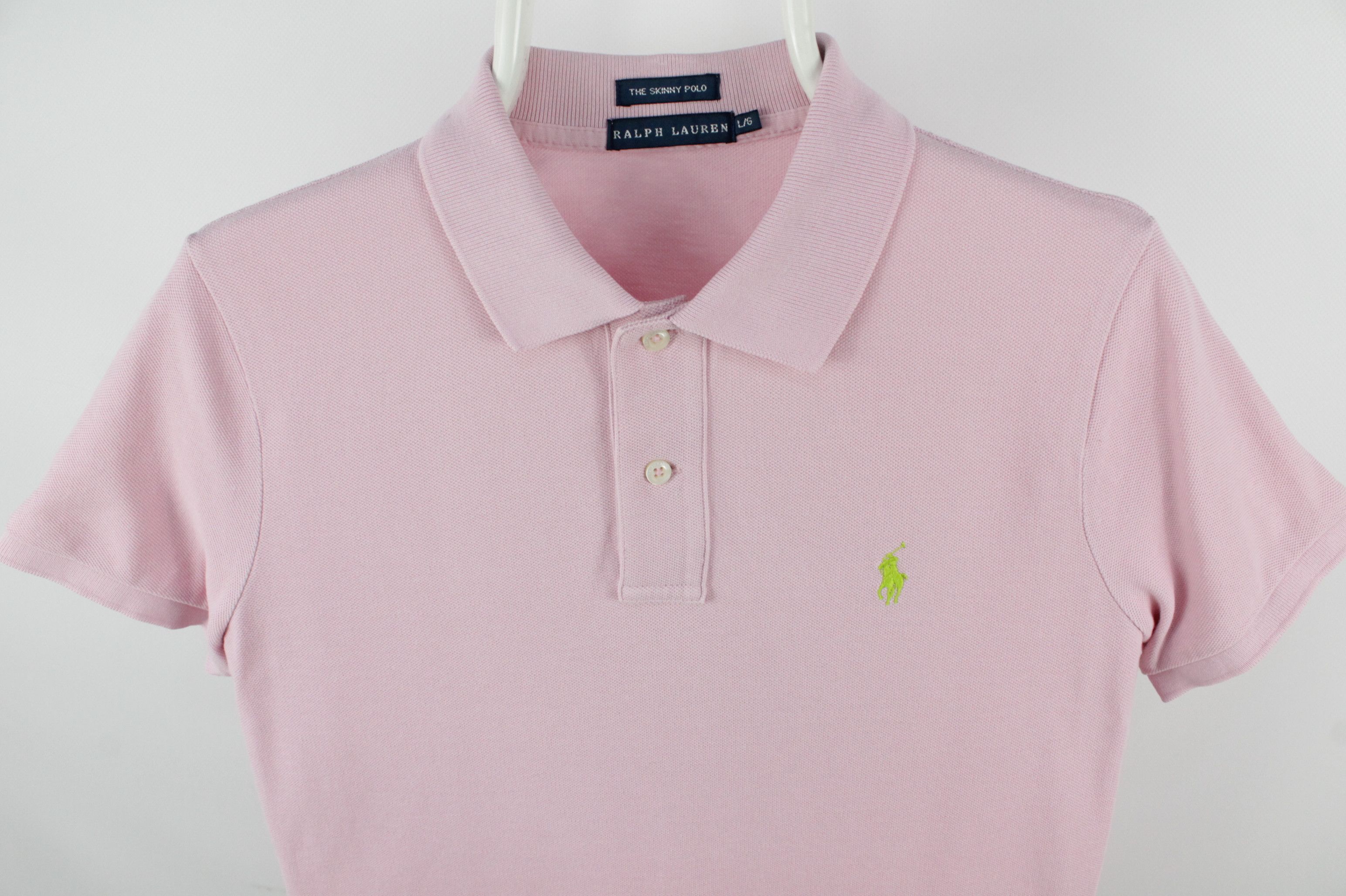 Polo Ralph Lauren × Ralph Lauren × Vintage Vintage Ralph Lauren Pink Cotton The Skinny Polo Women's Size L / US 10 / IT 46 - 2 Thumbnail