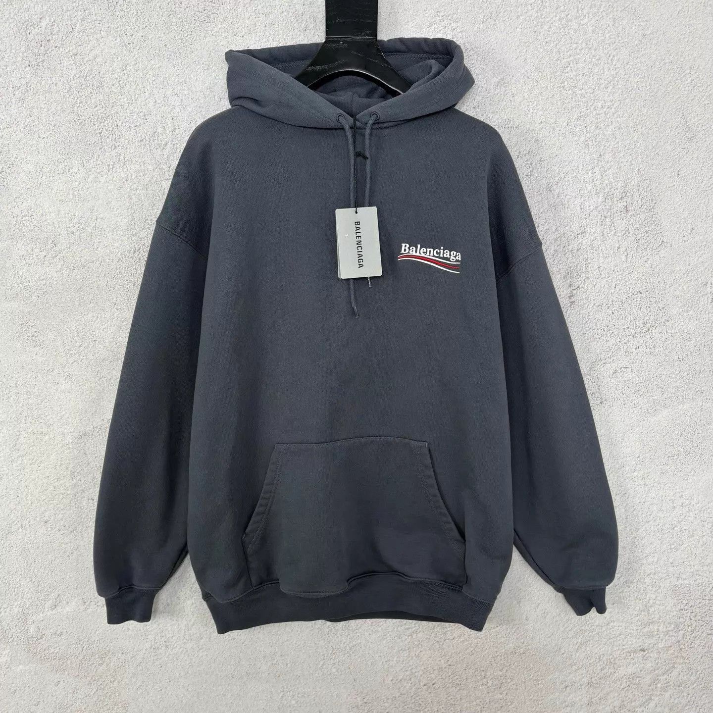 Balenciaga Gray Oversized Hoodie with Front Pocket Size US XS / EU 42 / 0 - 1 Thumbnail