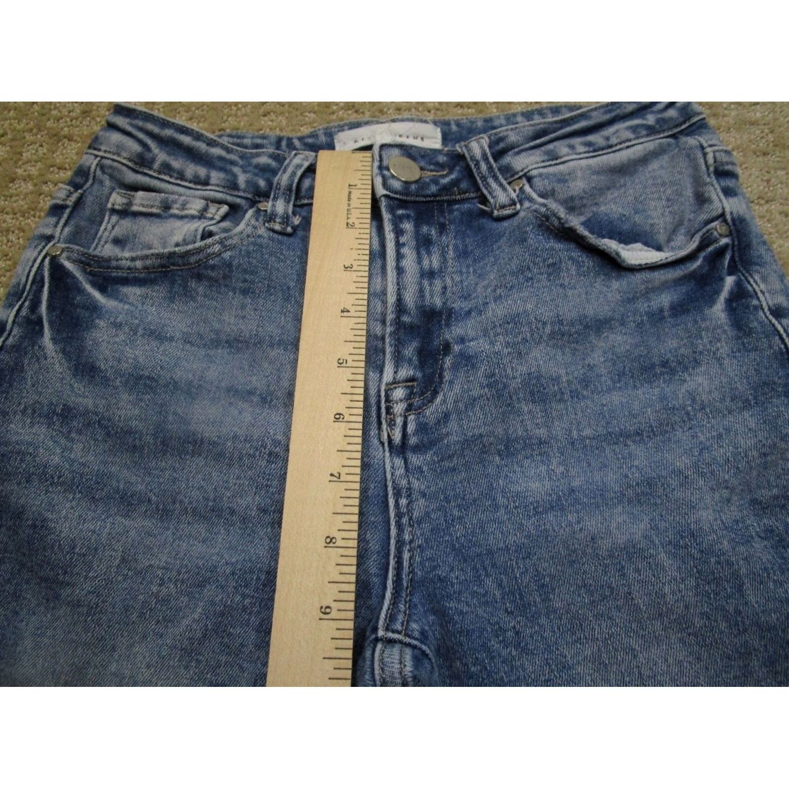 Vintage Risen Jeans Women 26 Blue Straight Cropped Mid Rise Acid Wash Frayed Hem Denim Pants Size 26" / US 2 / IT 38 - 6 Thumbnail