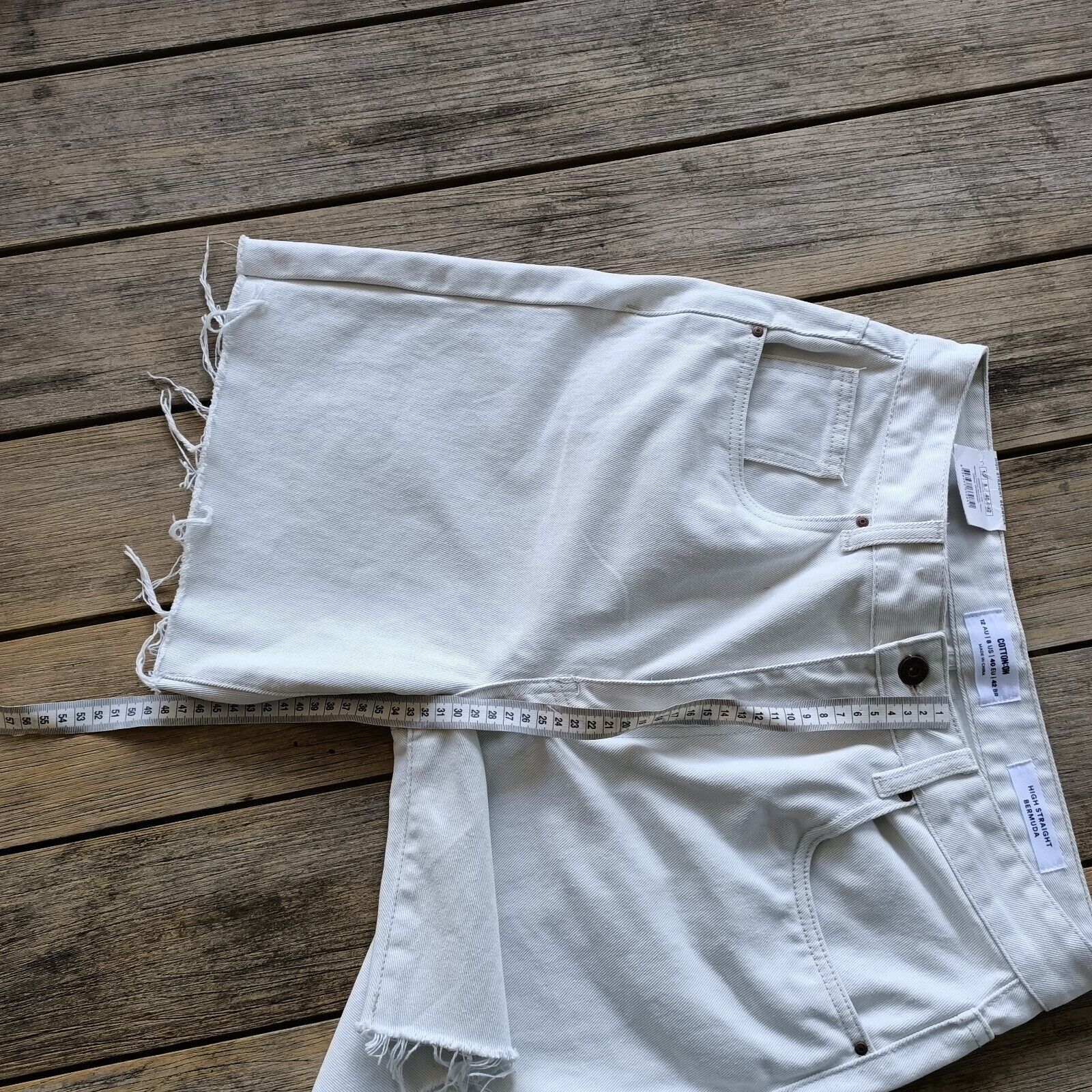Cotton On Cotton On Shorts Denim High Waisted Bermuda Distressed Size 30" / US 8 / IT 44 - 8 Thumbnail