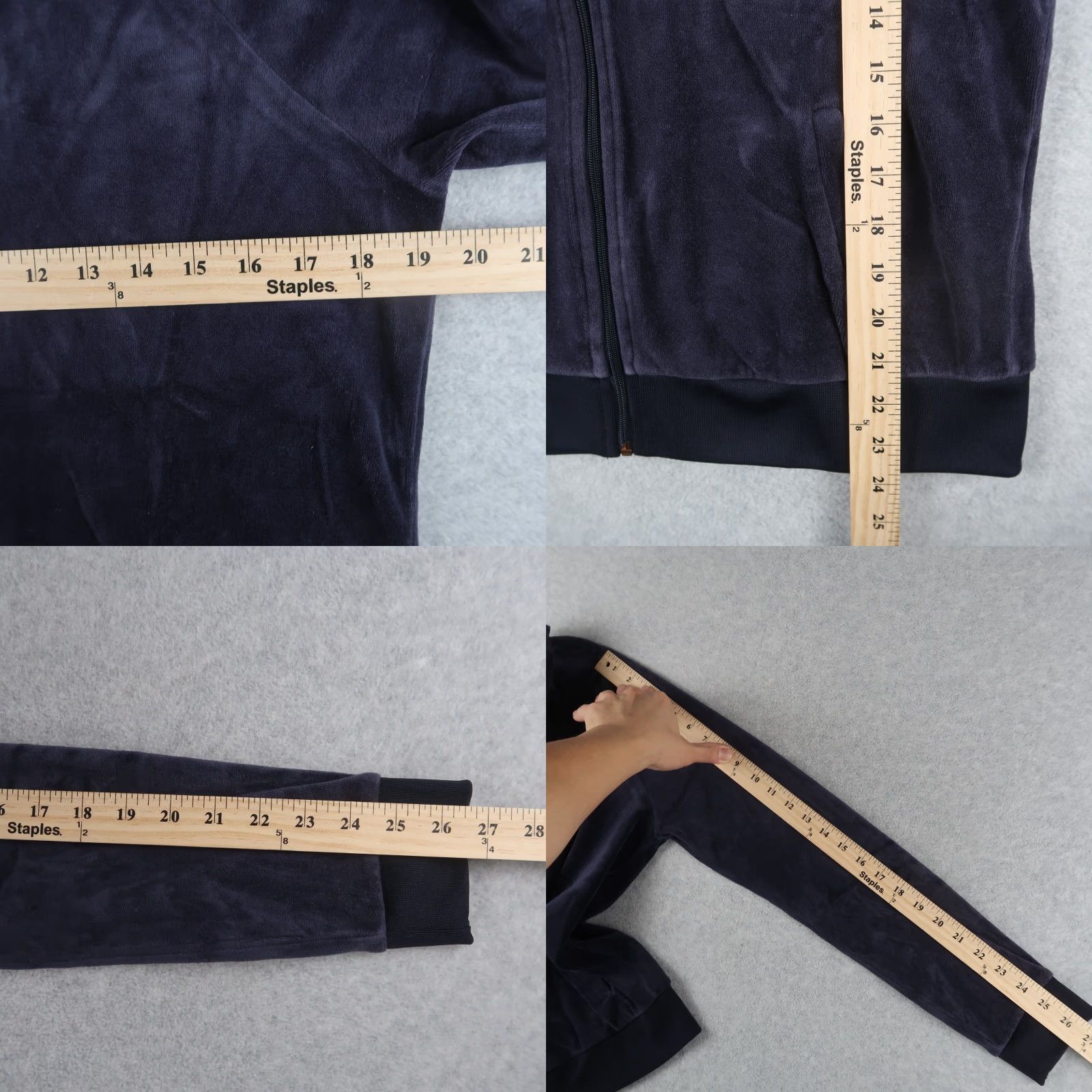 Juicy Couture Juicy Couture Hoodie Womens L Blue Velour Zip Up Logo Embellish Size L / US 10 / IT 46 - 8 Thumbnail