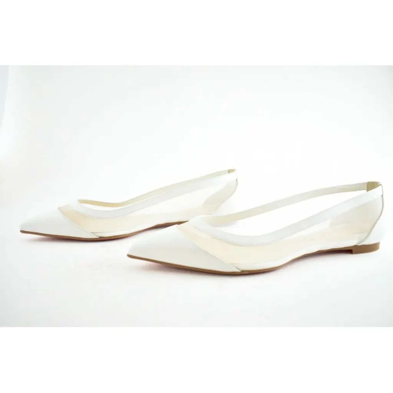 Christian Louboutin Christian Louboutin Galativi Flat White Leather Nude Size US 5 / IT 35 - 9 Thumbnail