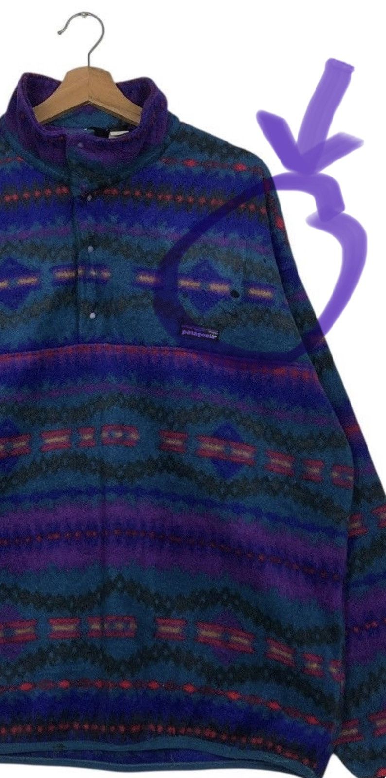 Patagonia 🔥PATAGONIA MADE IN USA FLEECE JACKET HALF SNAP BUTTON NAVAJO Size US XL / EU 56 / 4 - 21 Thumbnail