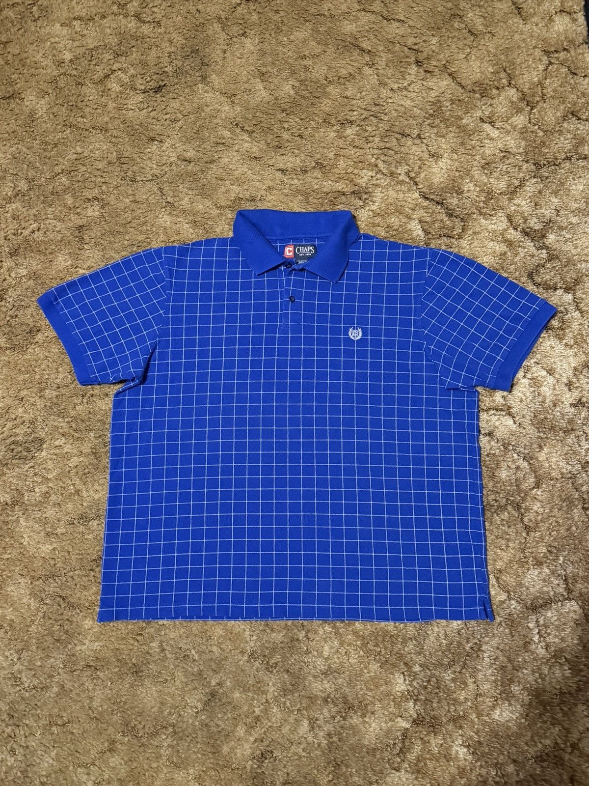 Chaps Vintage Chaps Blue Grid Polo Shirt XLarge Size US XL / EU 56 / 4 - 1 Thumbnail